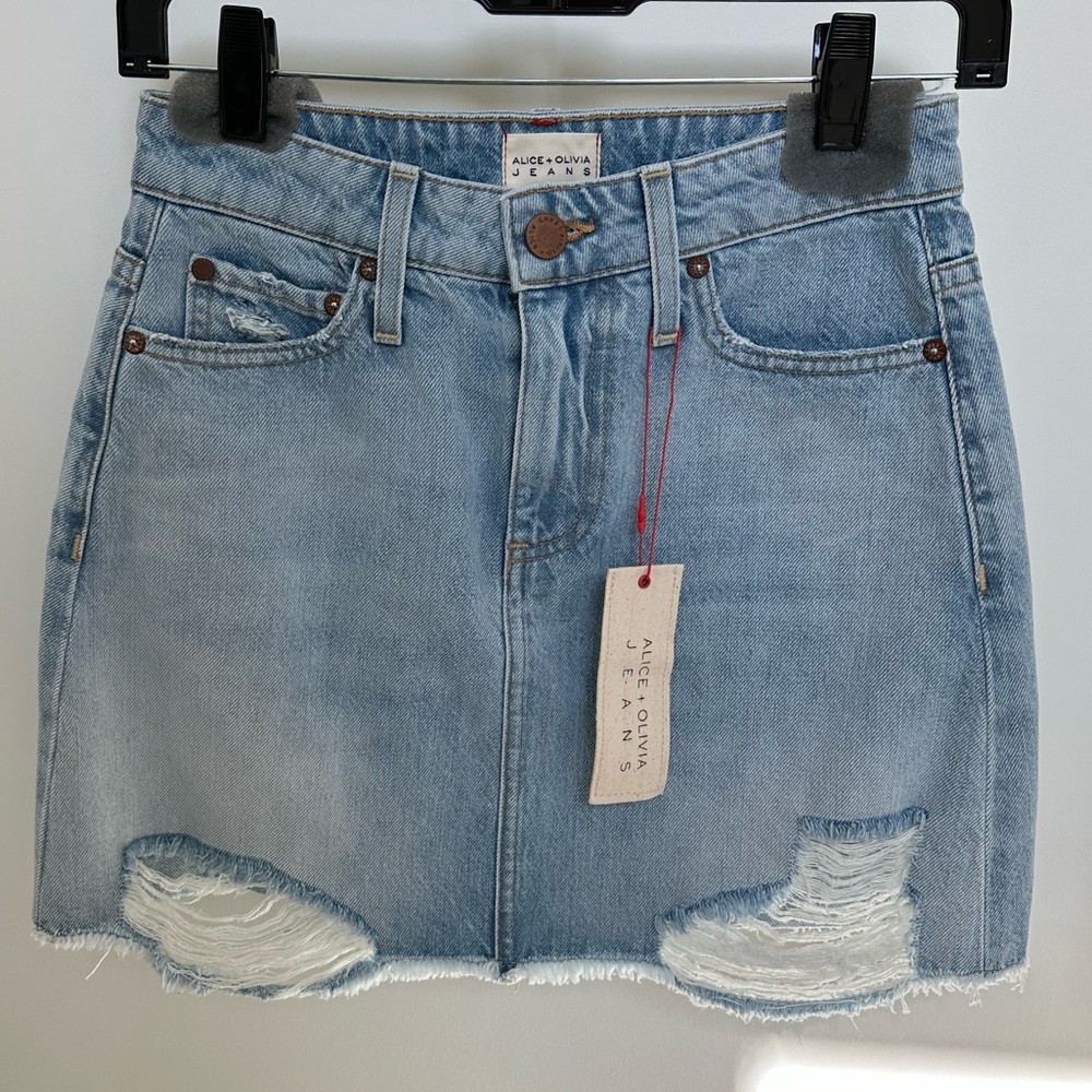 Alice + Olivia Light Blue Denim Skirt